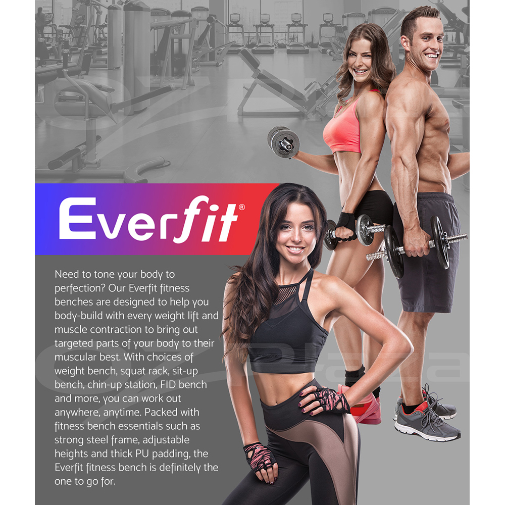 Everfit Weight Bench Press Flat Benches Home Gym Fitness Strength Training - Picture 20 of 29