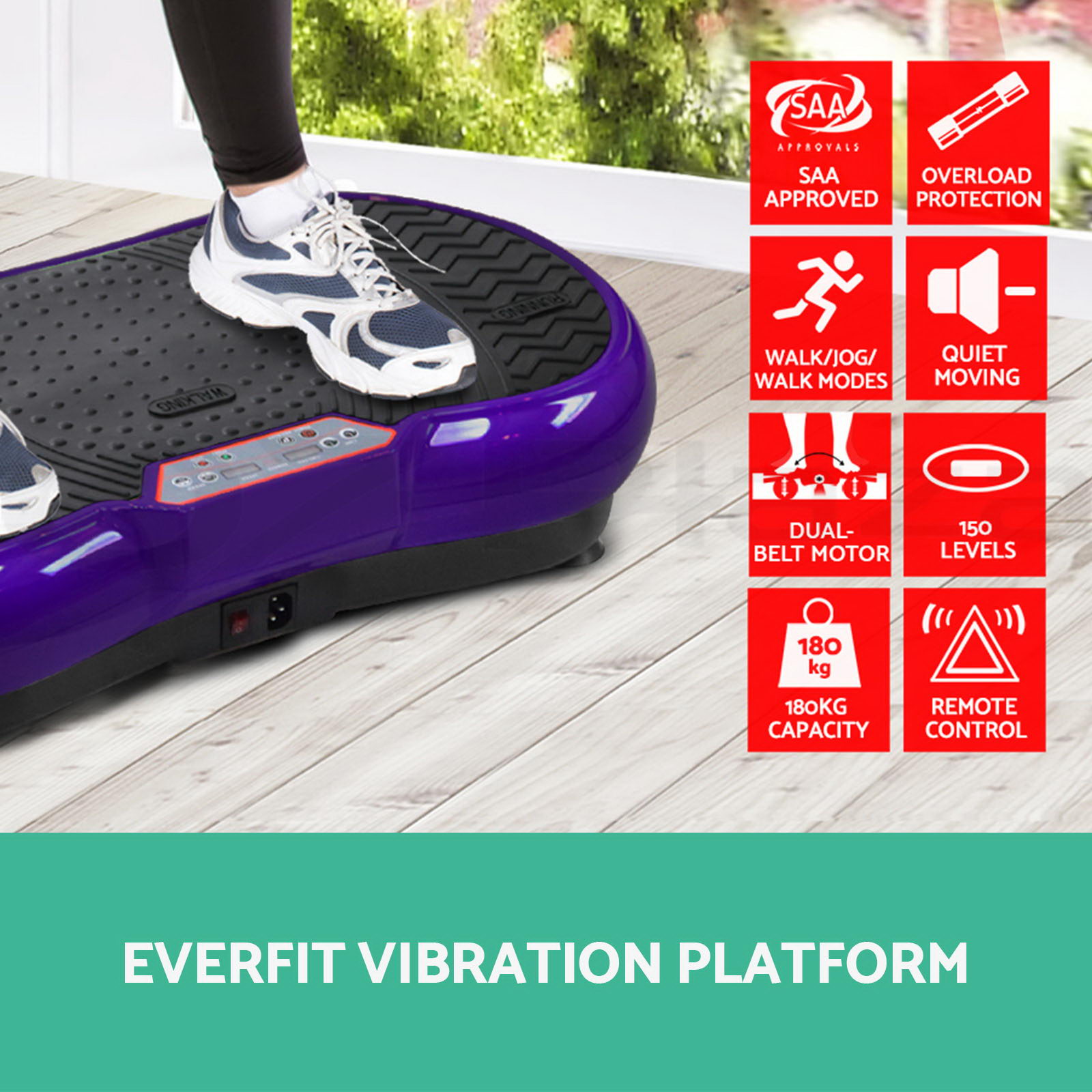 Everfit Vibration Machine Machines Platform Plate Vibrator Exercise Fit