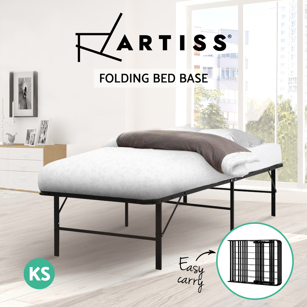 Artiss Folding Bed Frame Double Queen King Single Size Metal Bed Base Platform - Picture 16 of 21