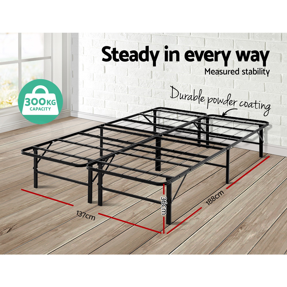 Artiss Folding Bed Frame Double Queen King Single Size Metal Bed Base Platform - Picture 13 of 21