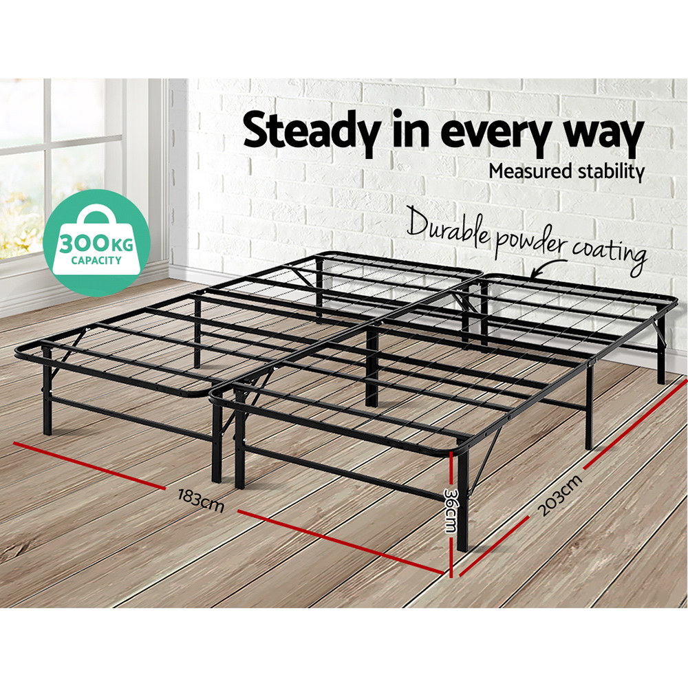 Artiss Folding Bed Frame Double Queen King Single Size Metal Bed Base Platform - Picture 15 of 21