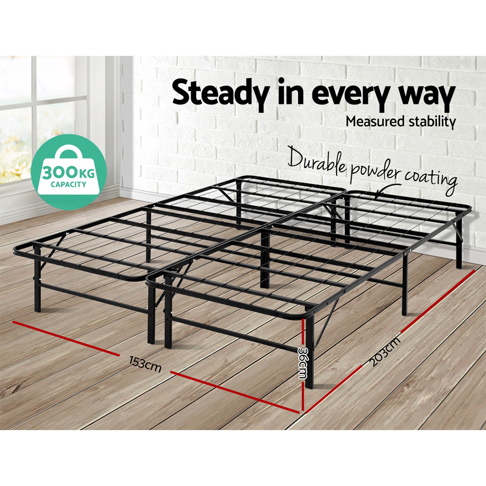 Artiss Folding Bed Frame Double Queen King Single Size Metal Bed Base Platform - Picture 19 of 21