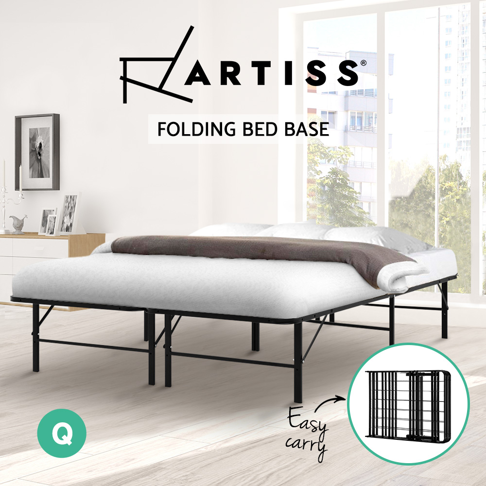 Artiss Folding Bed Frame Double Queen King Single Size Metal Bed Base Platform - Picture 18 of 21