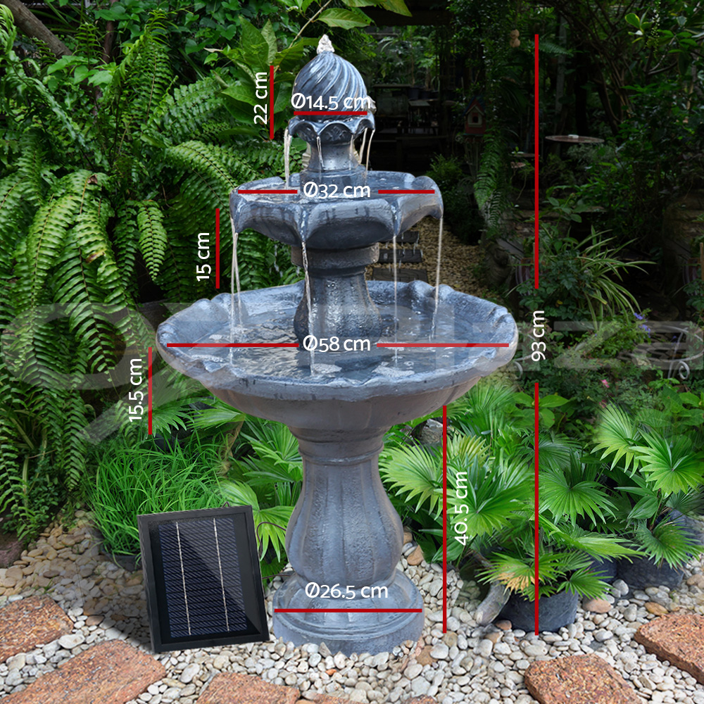 sunnydaze solar outdoor water fountain lovers umbrella design on outdoor solar fountain with lights