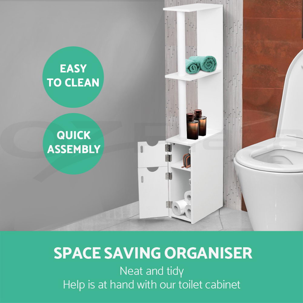 Artiss Bathroom Cabinet Storage Shelf Toilet Cupboard Wall Mirror Laundry - Picture 21 of 42