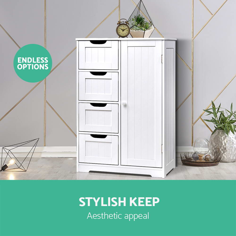Artiss Bathroom Cabinet Storage Shelf Toilet Cupboard Wall Mirror Laundry - Picture 13 of 42