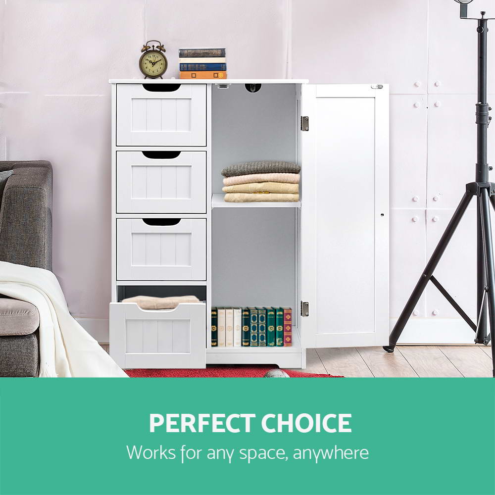Artiss Bathroom Cabinet Storage Shelf Toilet Cupboard Wall Mirror Laundry - Picture 14 of 42