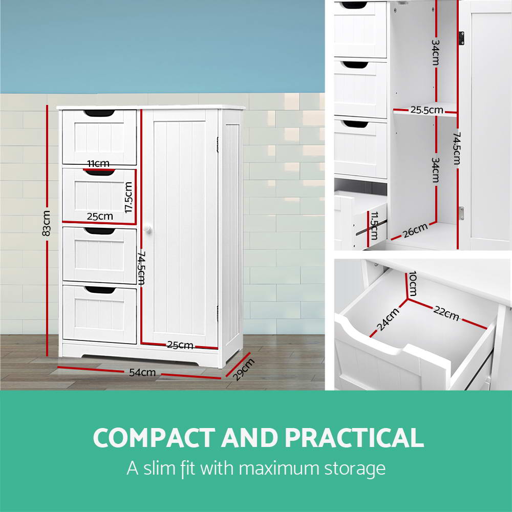 Artiss Bathroom Cabinet Storage Shelf Toilet Cupboard Wall Mirror Laundry - Picture 19 of 42