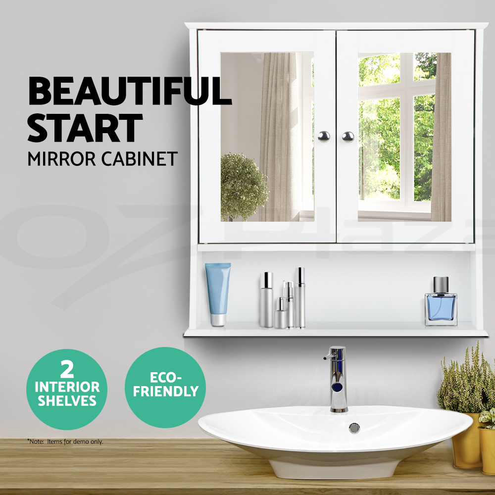 Artiss Bathroom Cabinet Storage Shelf Toilet Cupboard Wall Mirror Laundry - Picture 30 of 42