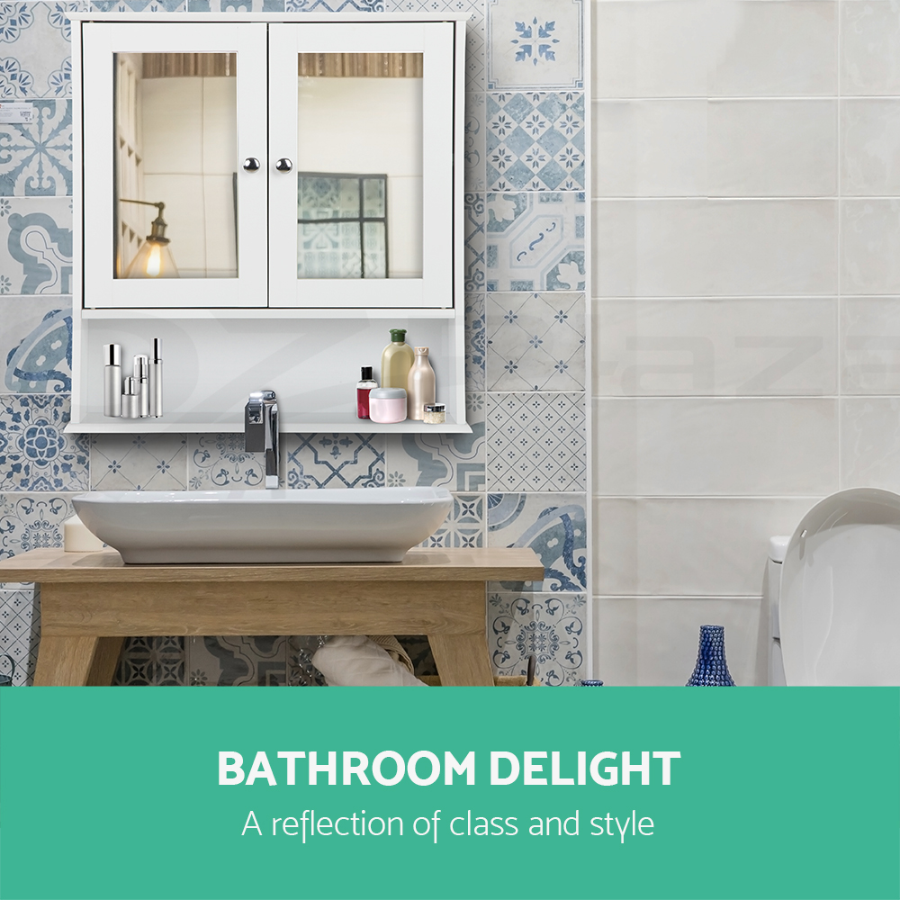Artiss Bathroom Cabinet Storage Shelf Toilet Cupboard Wall Mirror Laundry - Picture 32 of 42