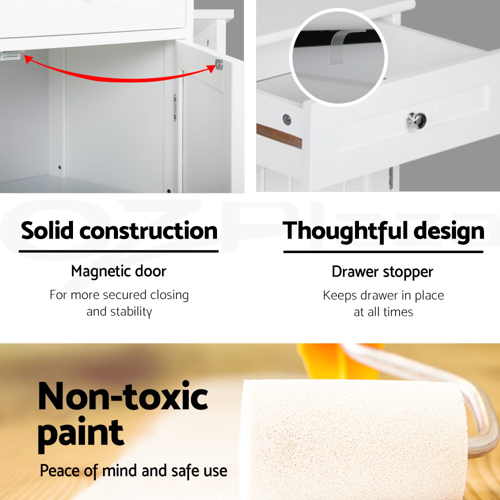 Artiss Bathroom Cabinet Storage Shelf Toilet Cupboard Wall Mirror Laundry - Picture 28 of 42