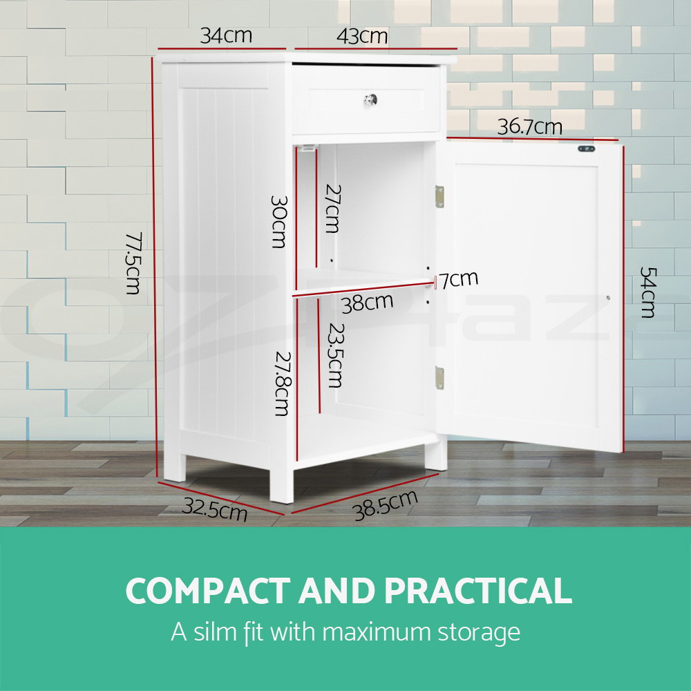 Artiss Bathroom Cabinet Storage Shelf Toilet Cupboard Wall Mirror Laundry - Picture 29 of 42