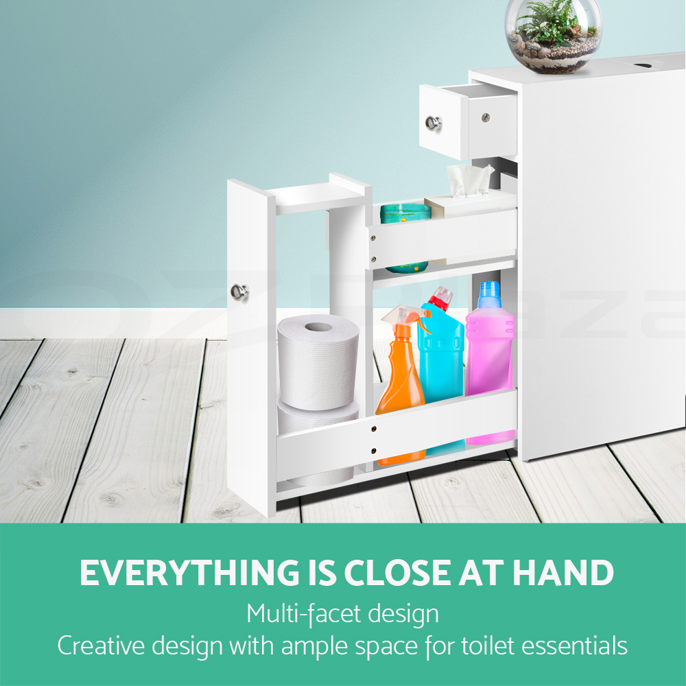Artiss Bathroom Cabinet Storage Shelf Toilet Cupboard Wall Mirror Laundry - Picture 41 of 42