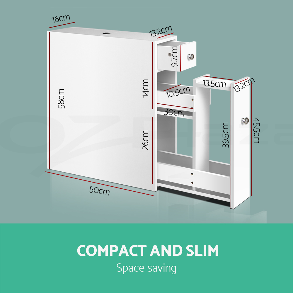 Artiss Bathroom Cabinet Storage Shelf Toilet Cupboard Wall Mirror Laundry - Picture 42 of 42