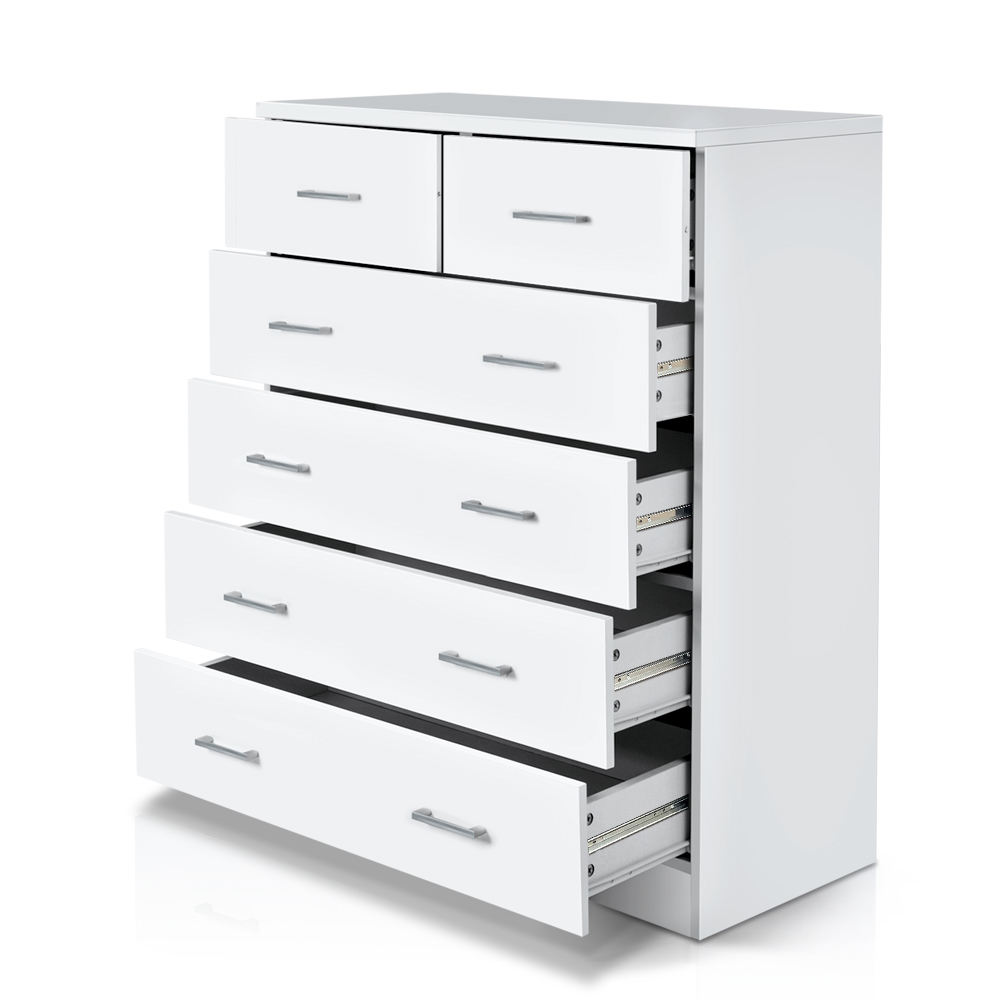 Artiss 6 Chest of Drawers Tallboy Dresser Table Storage Cabinet White Walnut - Picture 16 of 16