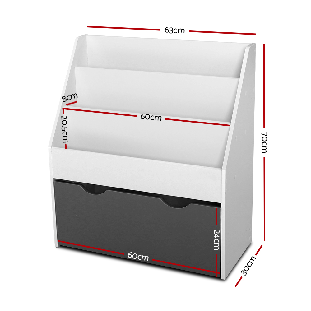 Keezi Kids Bookshelf Bookcase Children Shelf Magazine Rack Storage Organiser - Picture 36 of 41