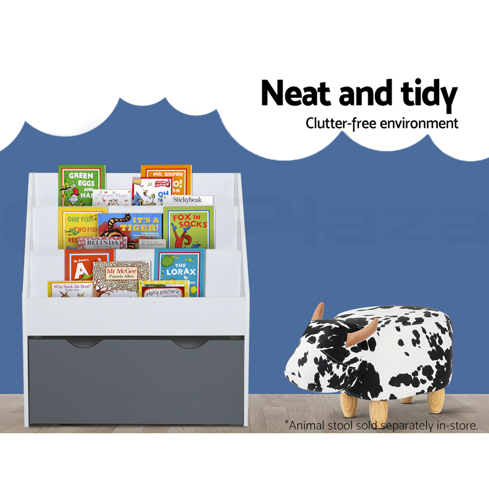 Keezi Kids Bookshelf Bookcase Children Shelf Magazine Rack Storage Organiser - Picture 37 of 41