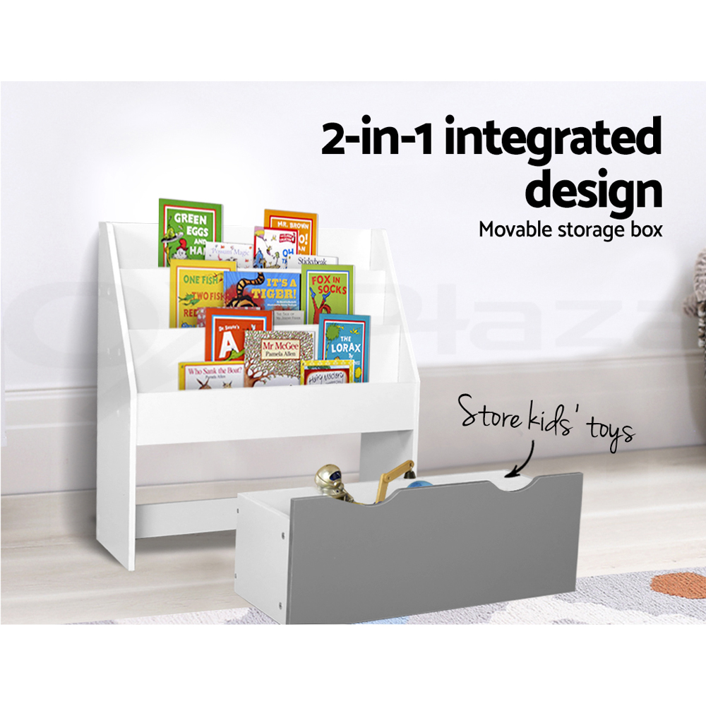 Keezi Kids Bookshelf Bookcase Children Shelf Magazine Rack Storage Organiser - Picture 38 of 41