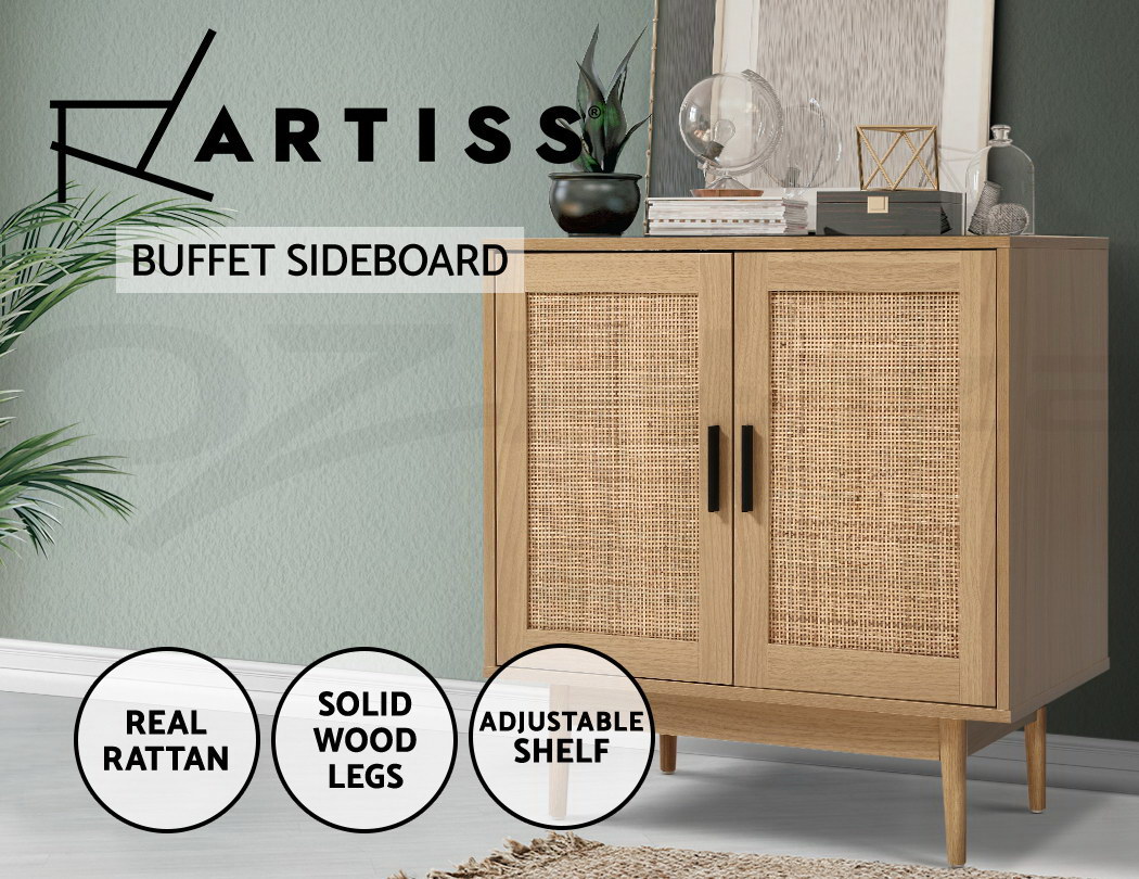 Artiss Rattan Buffet Sideboard Storage Hallway Table Kitchen