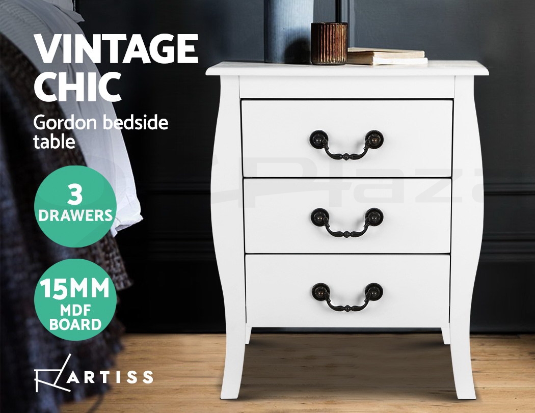Artiss Bedside Tables Drawers Side Table Nightstand White Cabinet