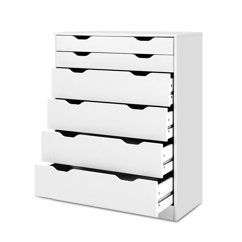 Artiss 6 Chest of Drawers Tallboy Dresser Storage Cabinet Bedroom White Oak - Picture 26 of 26