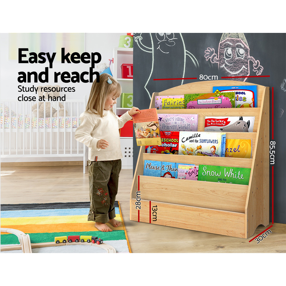 Keezi Kids Bookshelf Bookcase Children Shelf Magazine Rack Storage Organiser - Picture 31 of 41