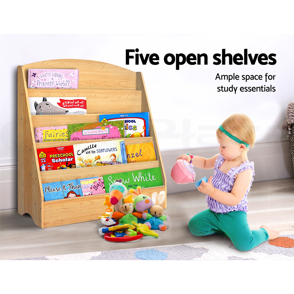 Keezi Kids Bookshelf Bookcase Children Shelf Magazine Rack Storage Organiser - Picture 32 of 41
