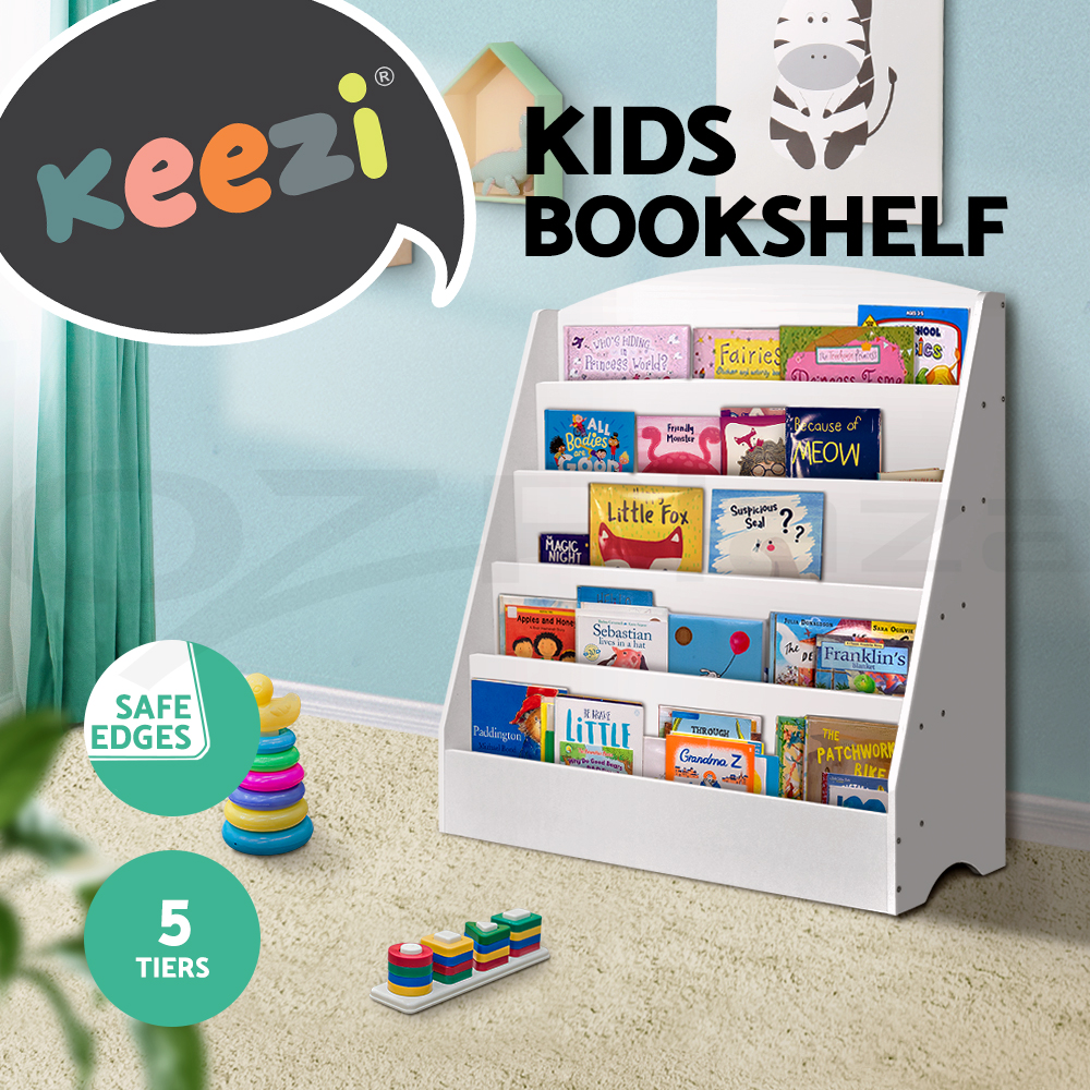 Keezi Kids Bookshelf Bookcase Children Shelf Magazine Rack Storage Organiser - Picture 24 of 41
