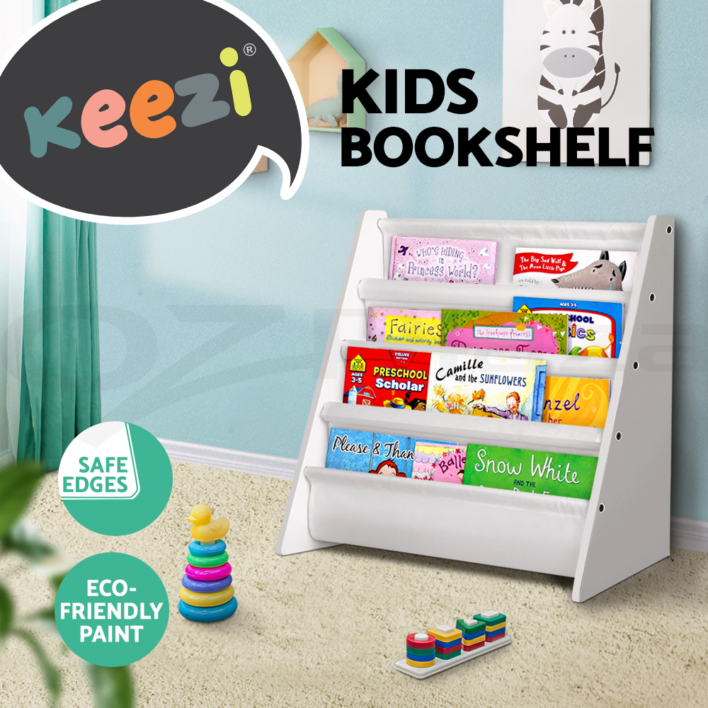 Keezi Kids Bookshelf Bookcase Children Shelf Magazine Rack Storage Organiser - Picture 12 of 41
