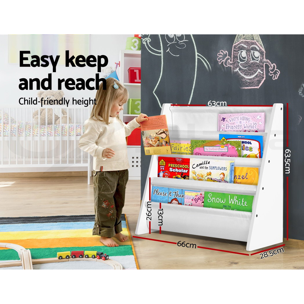 Keezi Kids Bookshelf Bookcase Children Shelf Magazine Rack Storage Organiser - Picture 13 of 41