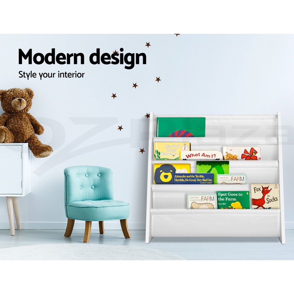 Keezi Kids Bookshelf Bookcase Children Shelf Magazine Rack Storage Organiser - Picture 15 of 41