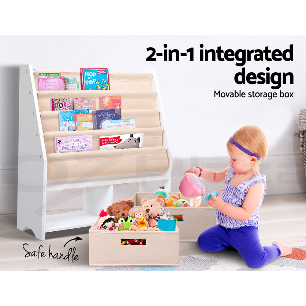 Keezi Kids Bookshelf Bookcase Children Shelf Magazine Rack Storage Organiser - Picture 20 of 41