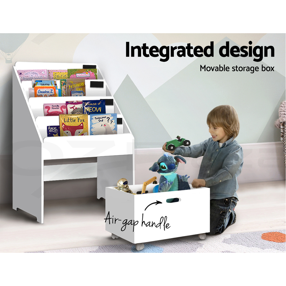 Keezi Kids Bookshelf Magazine Bookcase Children Shelf Rack Storage Organiser - Picture 16 of 41