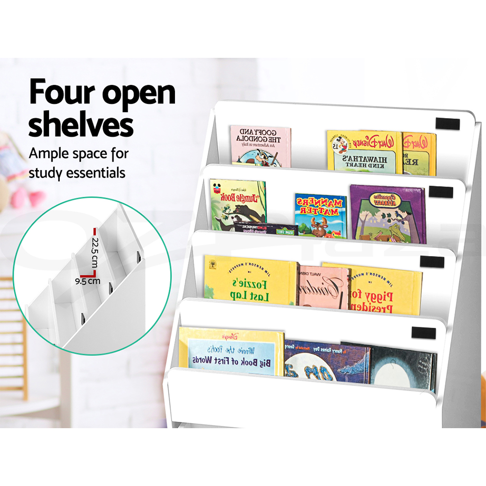 Keezi Kids Bookshelf Magazine Bookcase Children Shelf Rack Storage Organiser - Picture 17 of 41