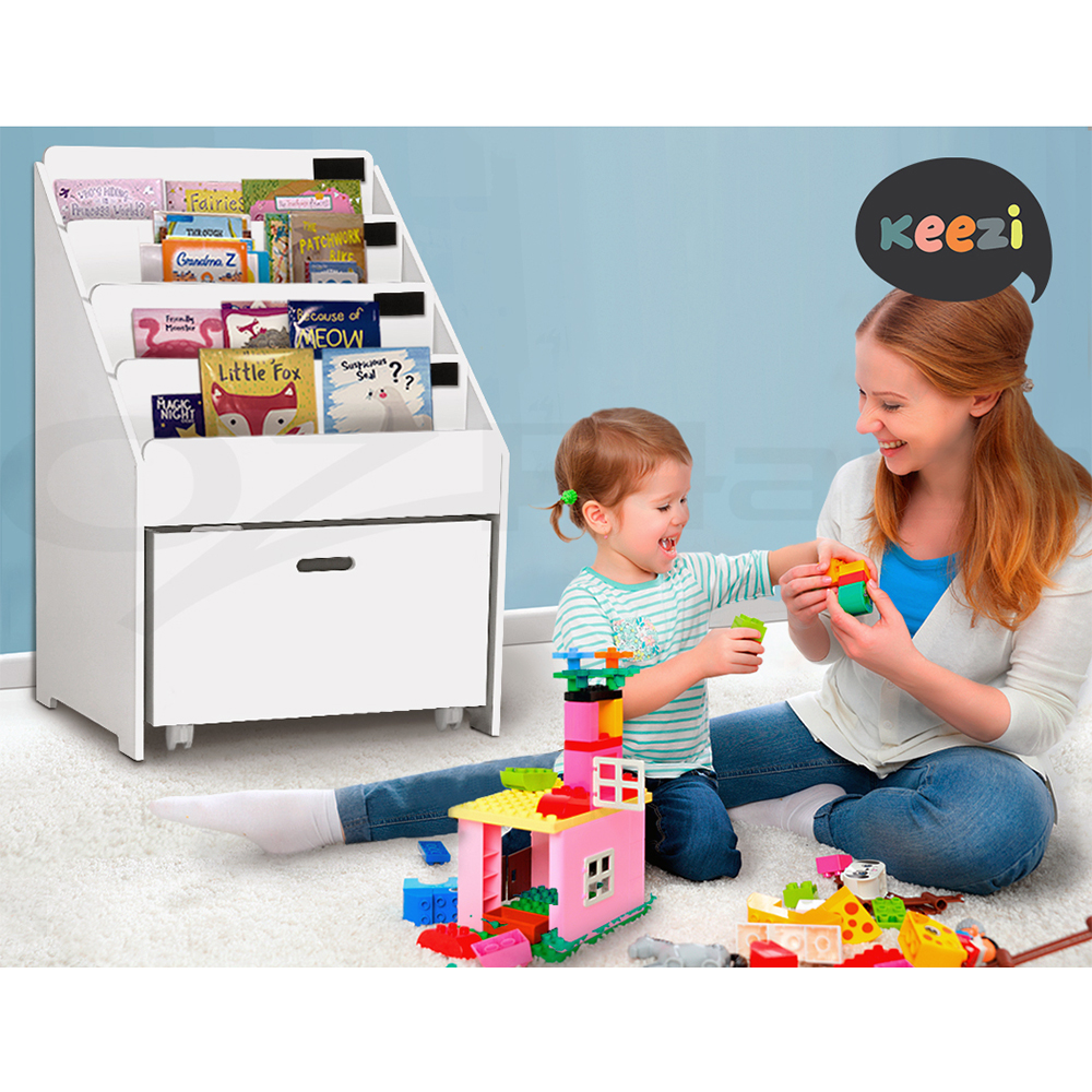 Keezi Kids Bookshelf Magazine Bookcase Children Shelf Rack Storage Organiser - Picture 20 of 41