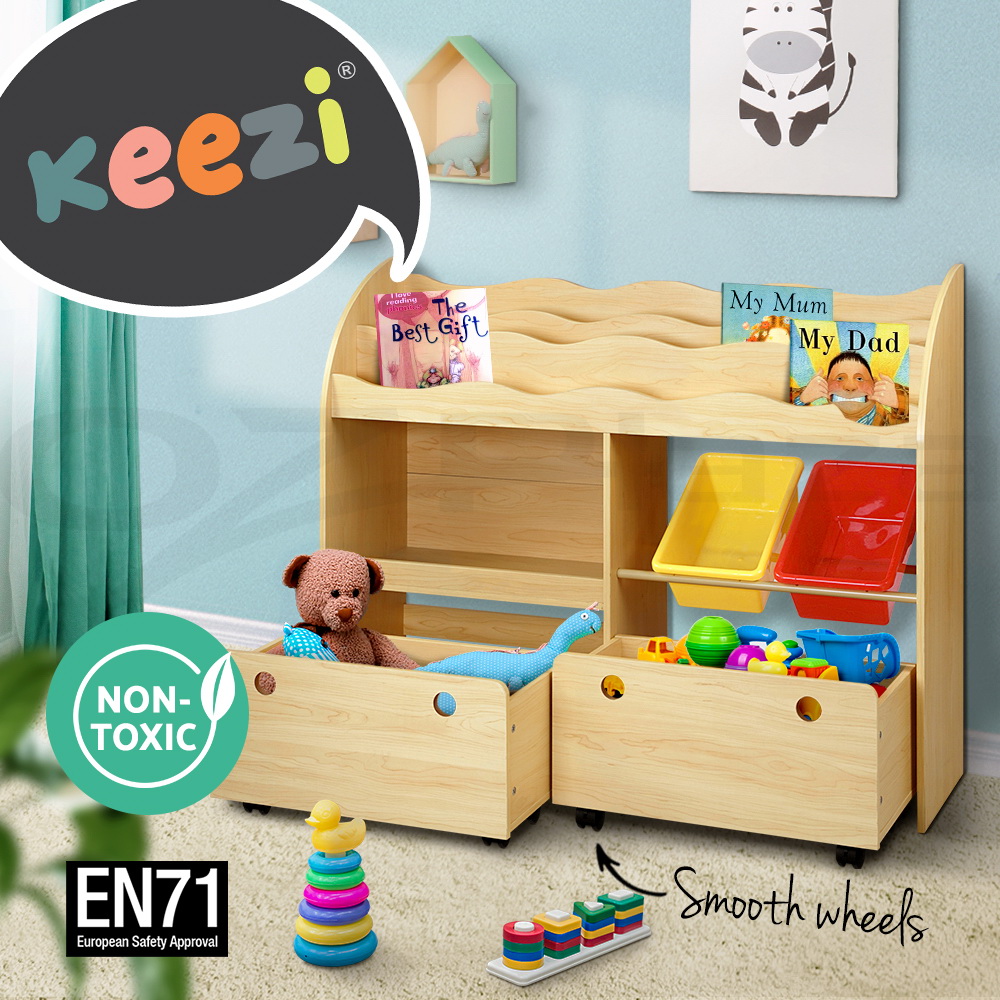 Keezi Kids Bookshelf Magazine Bookcase Children Shelf Rack Storage Organiser - Picture 22 of 41