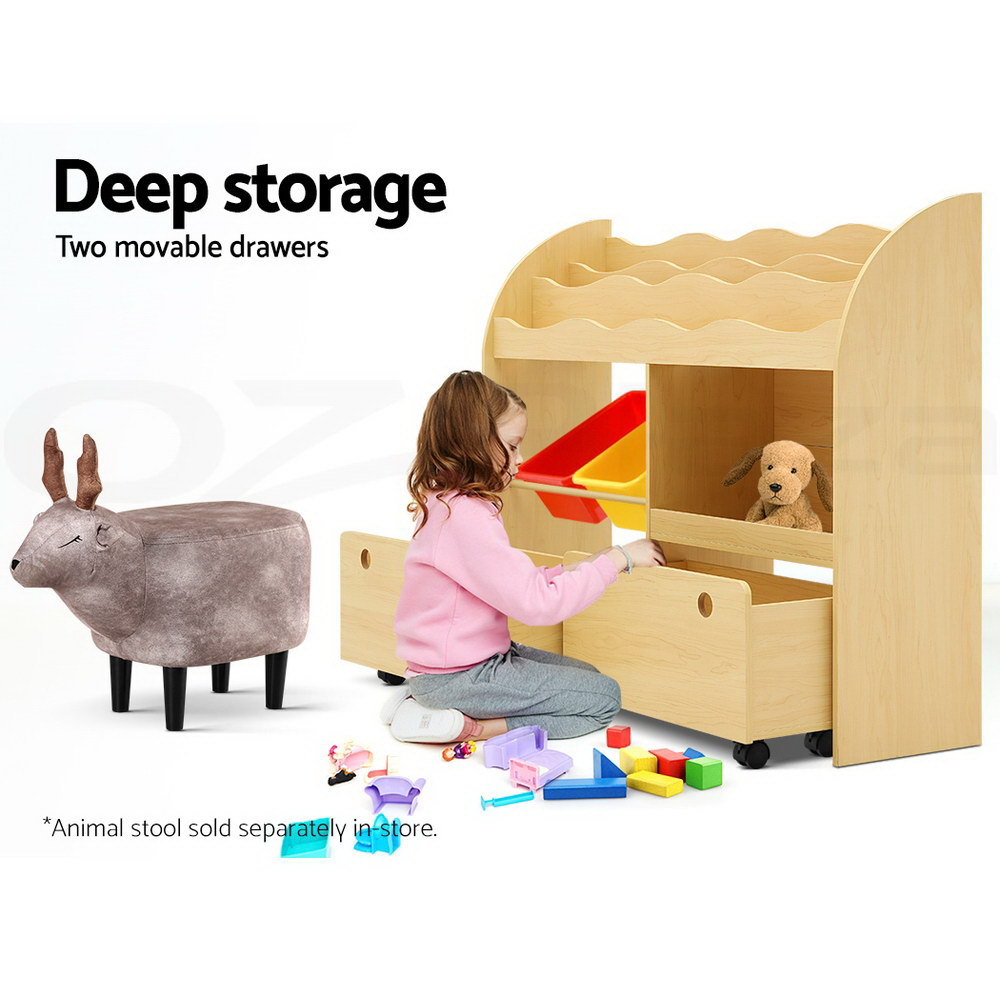 Keezi Kids Bookshelf Magazine Bookcase Children Shelf Rack Storage Organiser - Picture 23 of 41