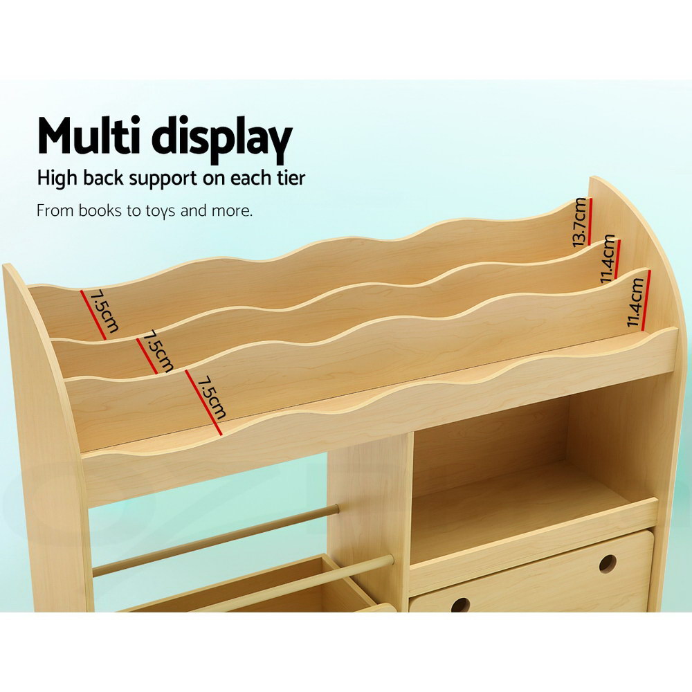 Keezi Kids Bookshelf Magazine Bookcase Children Shelf Rack Storage Organiser - Picture 24 of 41