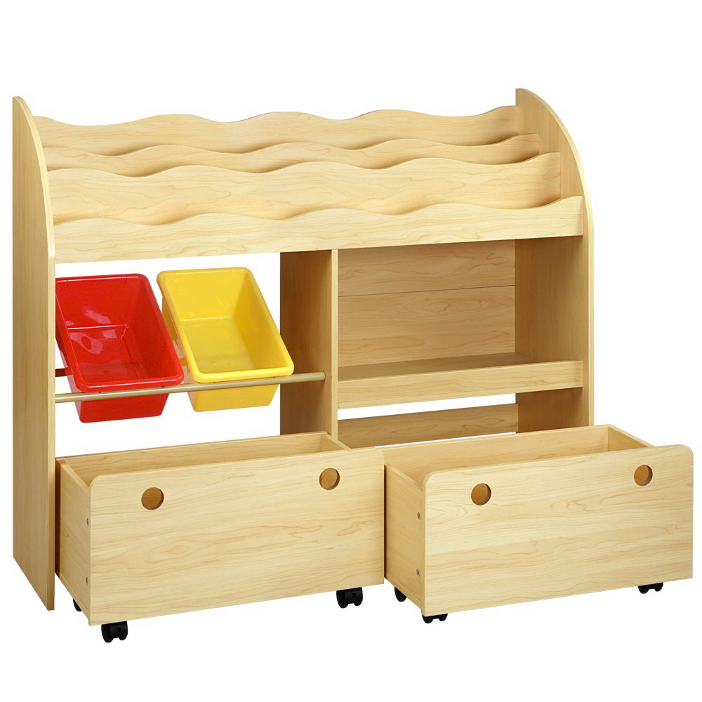 Keezi Kids Bookshelf Magazine Bookcase Children Shelf Rack Storage Organiser - Picture 31 of 41