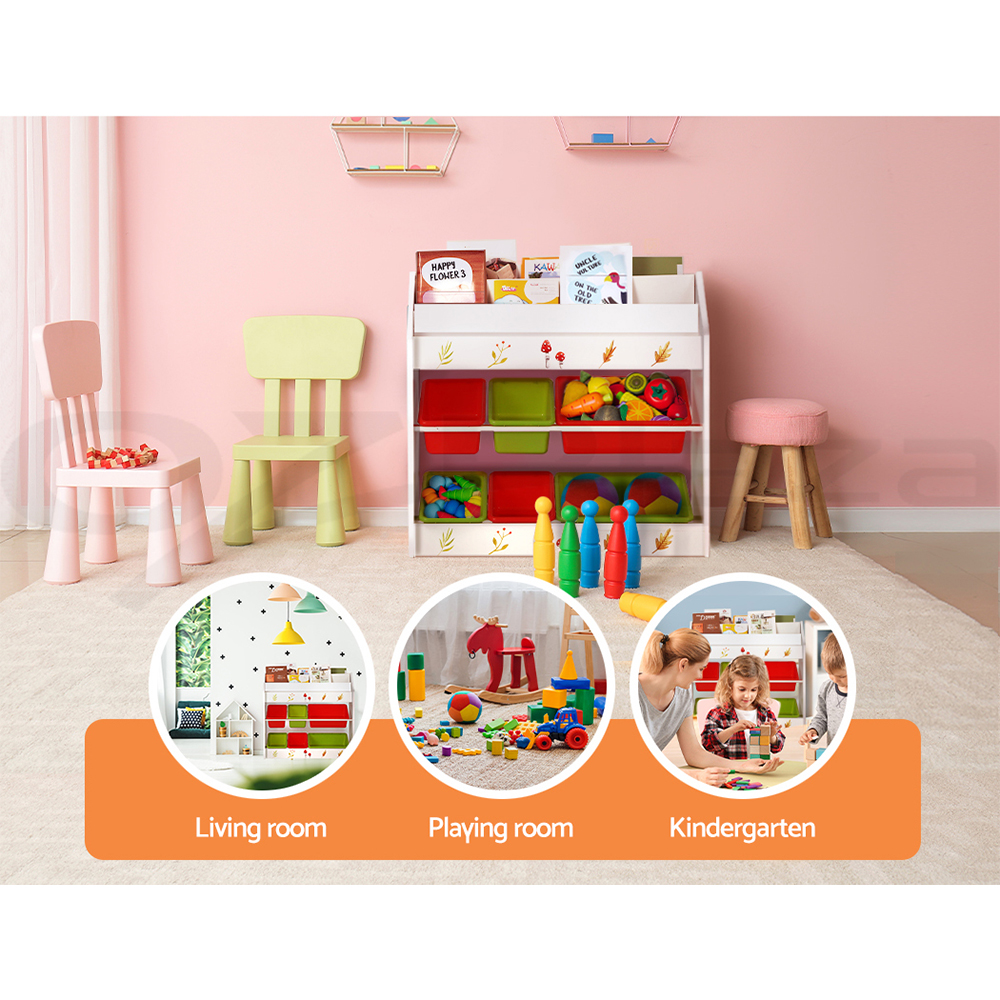 Keezi Kids Bookshelf Magazine Bookcase Children Shelf Rack Storage Organiser - Picture 38 of 41