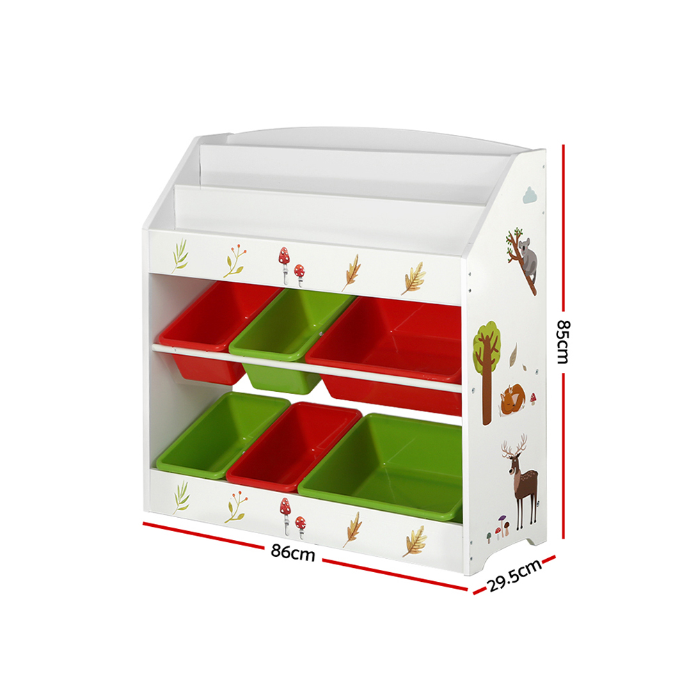 Keezi Kids Bookshelf Magazine Bookcase Children Shelf Rack Storage Organiser - Picture 39 of 41