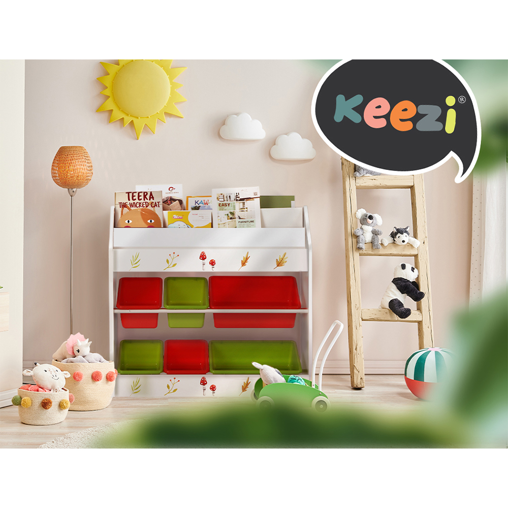 Keezi Kids Bookshelf Magazine Bookcase Children Shelf Rack Storage Organiser - Picture 40 of 41
