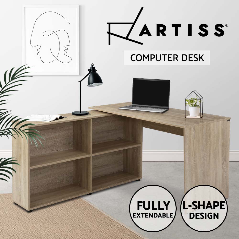 Artiss Corner Computer Desk Home Office Desks Study PC Laptop Table Shelves - Picture 20 of 86