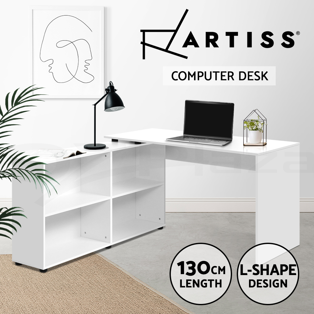 Artiss Corner Computer Desk Home Office Desks Study PC Laptop Table Shelves - Picture 12 of 86