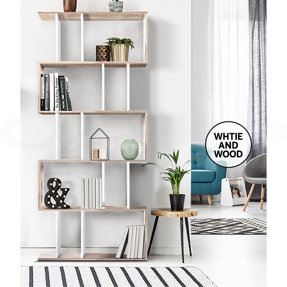 Artiss Display Shelf Cabinet Bookcase Stand Storage Bookshelf 5 Tier Shelves - Picture 14 of 15
