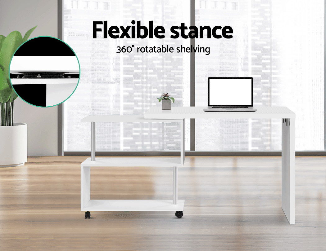 Artiss Office Computer Desk Corner Study Table Workstation Bookcase