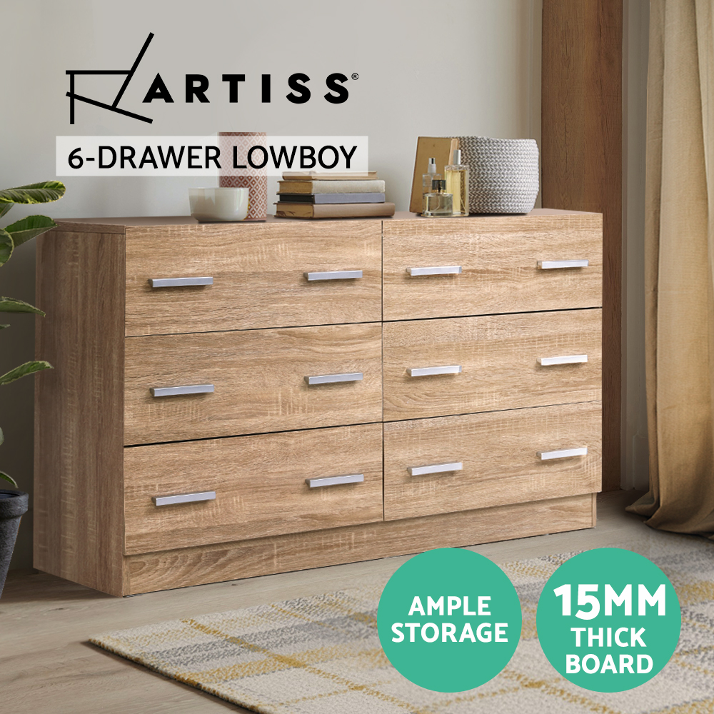 Artiss 6 Chest of Drawers Cabinet Bedside Dresser Table Tallboy Lowboy Storage - Picture 14 of 15