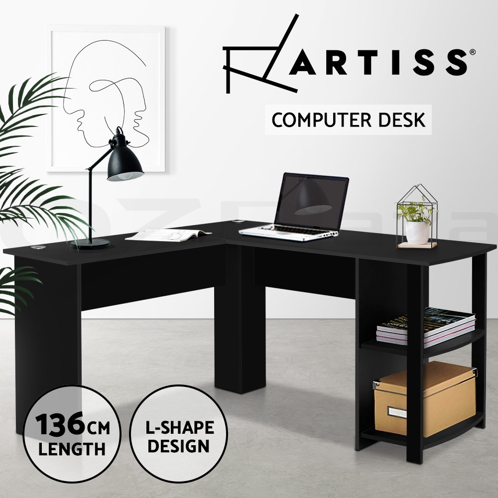 Artiss Corner Computer Desk Home Office Desks Study PC Laptop Table Shelves - Picture 71 of 86