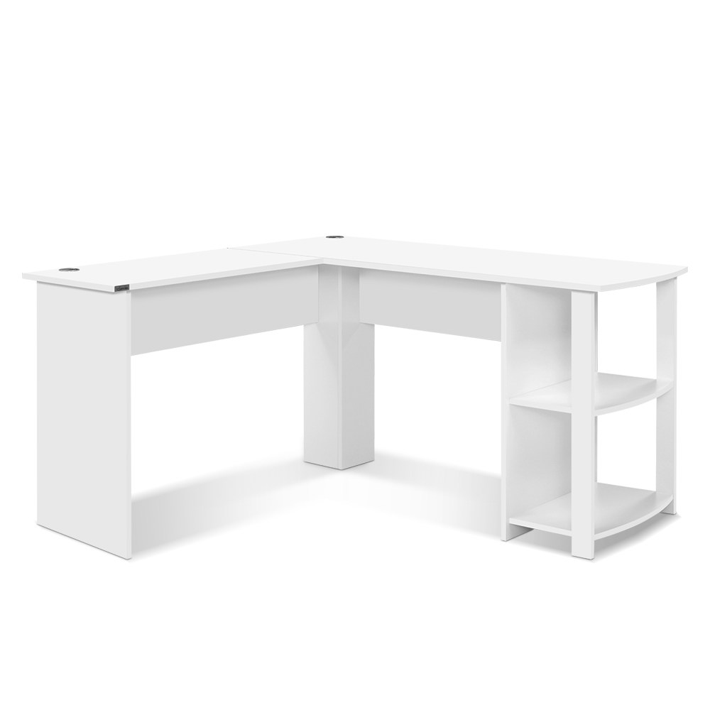 Artiss Office Computer Desk Corner Student Study Table L-Shape Black/White - Picture 26 of 26