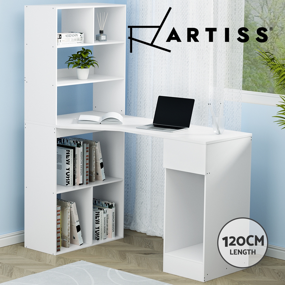 Artiss Corner Computer Desk Home Office Desks Study PC Laptop Table Shelves - Picture 54 of 86